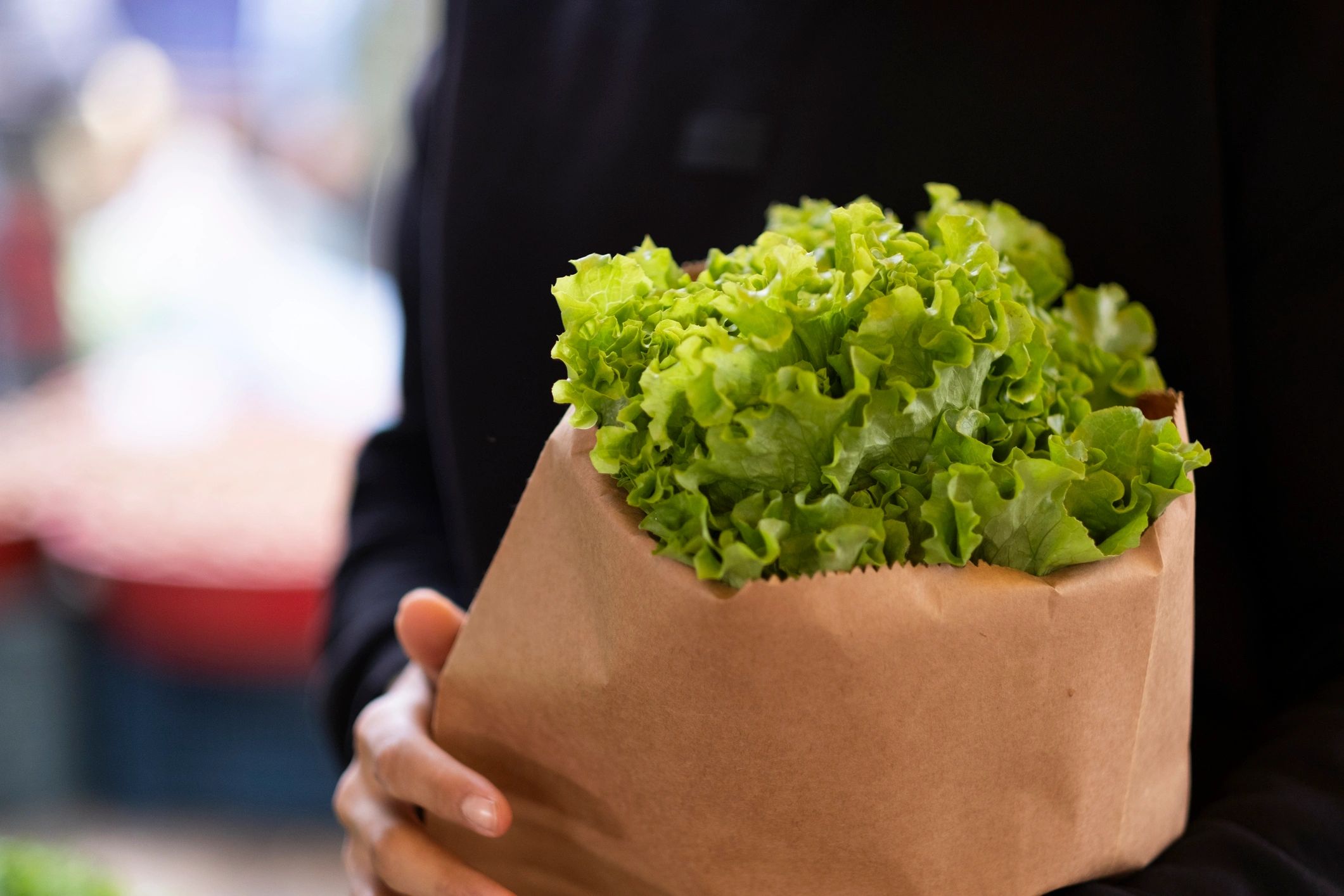 Local food purchase and takeout bag representing restaurant order fulfillment
